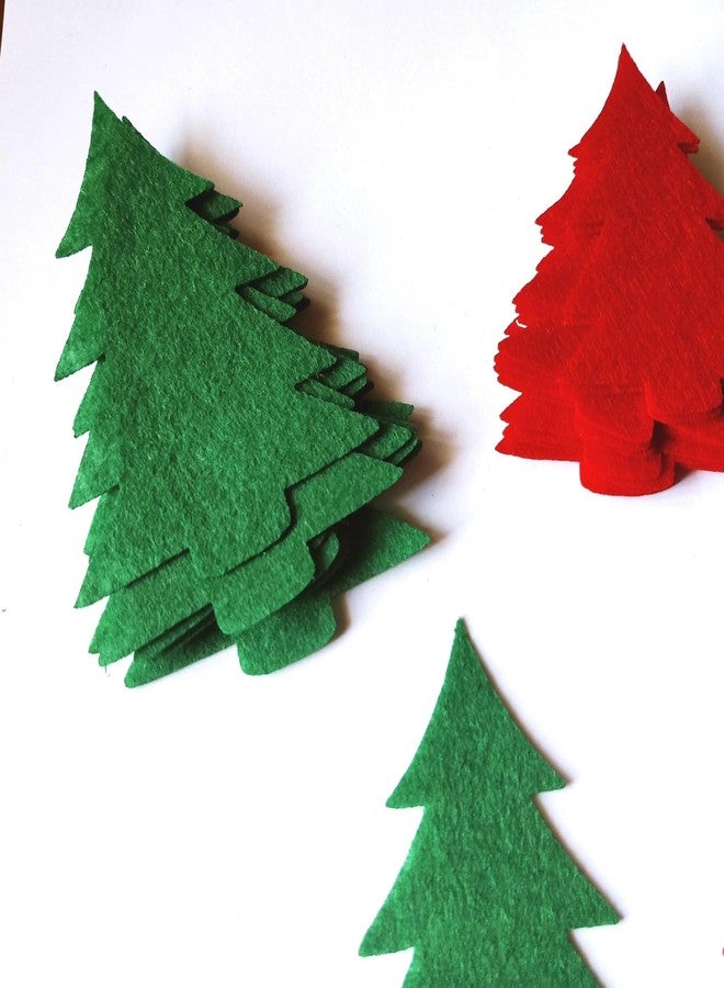 Curious Button Felt Die Cut Xmas Tree Shapes | Pack of 16 Felt Craft Supplies | Xmas Tree Decoration Items | Xmas Décor | Xmas Hanging Decor - Image 3